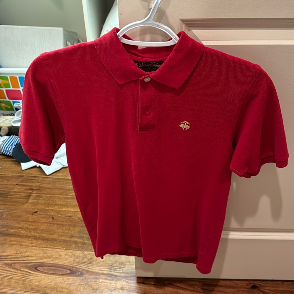 Brooks brother size medium boys, red shirt